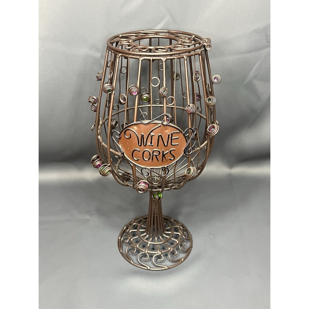 Metal Wine Glass Corks Collection Holder